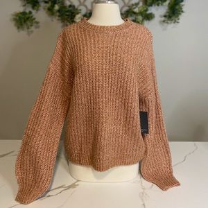 Free Press Metallic Sparkle Knit Sweater Pink